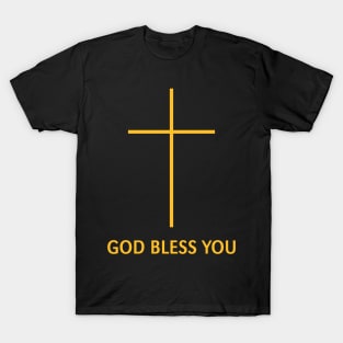 God Bless You (Christian Blessing / Religion / Gold) T-Shirt